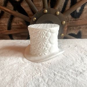 Milk Glass Top Hat